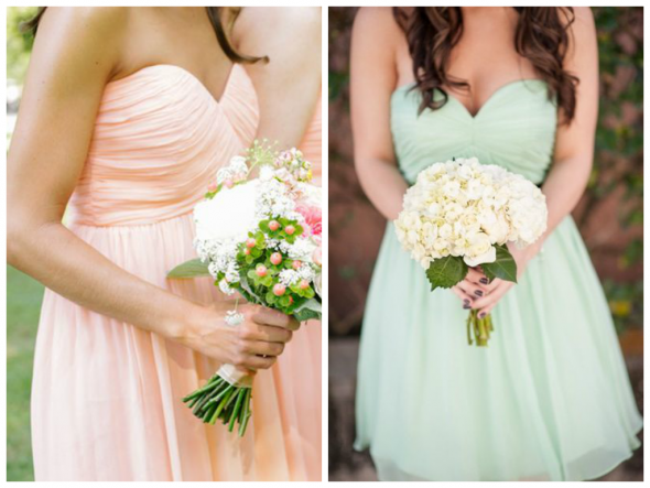 peach and mint bridesmaid dresses