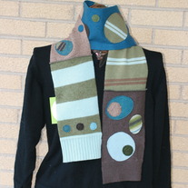 Stripes and Dots Recycled Wool Scarf