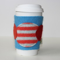 Blue Recycled Wool Coffee Cup Cardigan