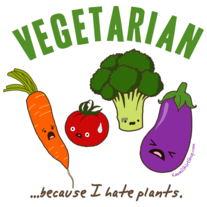 Ladies' T-Shirt - Kawaii Vegetarian - Scared Vegetables