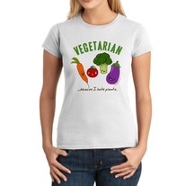 Junior Fit Ladies' T-Shirt - Kawaii Vegetarian - Scared Vegetables