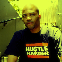 HU$TLE HARDER Navy Blue Tee