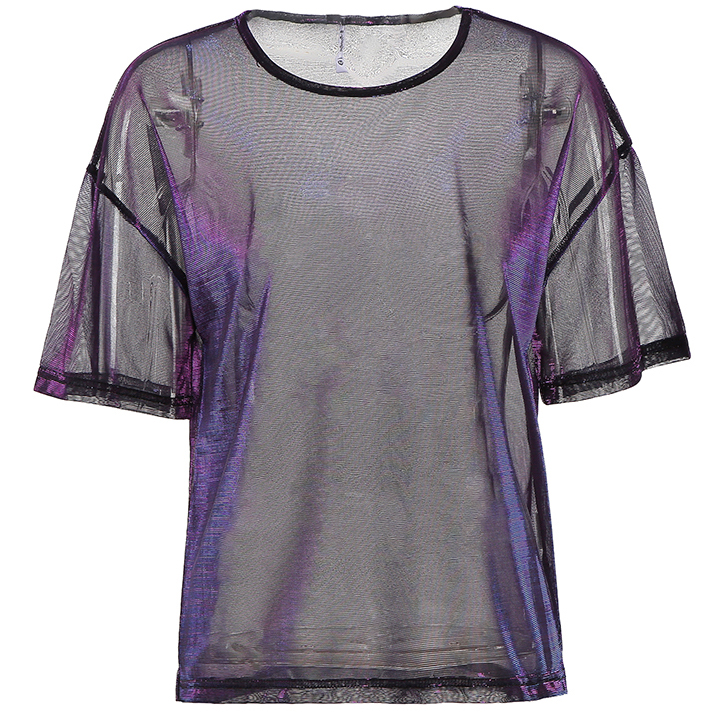 purple mesh t shirt