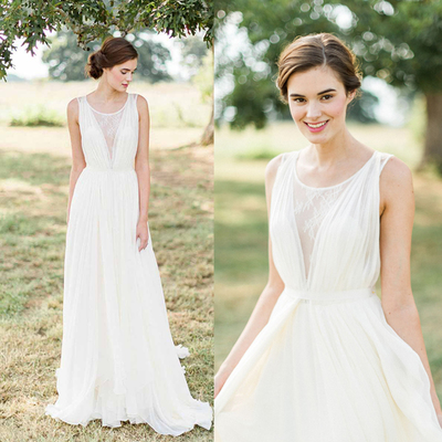 simple lace beach wedding dress