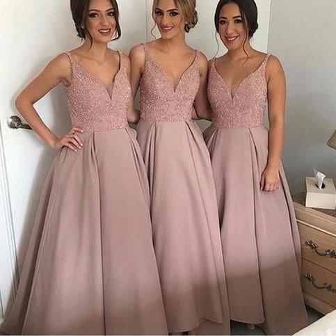 Long, off-shoulder bridesmaid dress