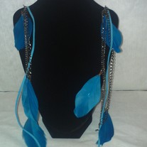 Blue Feathers Jeweled Earrings