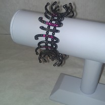Crescent Jeweled Fuchsia Bracelet