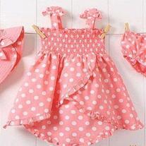 3 Piece Polka Dotted Sun Dress Set with Bonnet Bloomers and Swing Top Dress PRE SALE