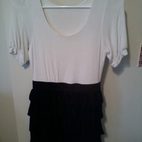 Pink Rose Tiered Skirt Dress (S)