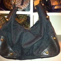 Black Gucci Bag Leather/Canvas