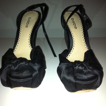 Bebe Black Satin Heel(Size 9)
