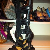 Bebe Black Caged Boots (Size 7)