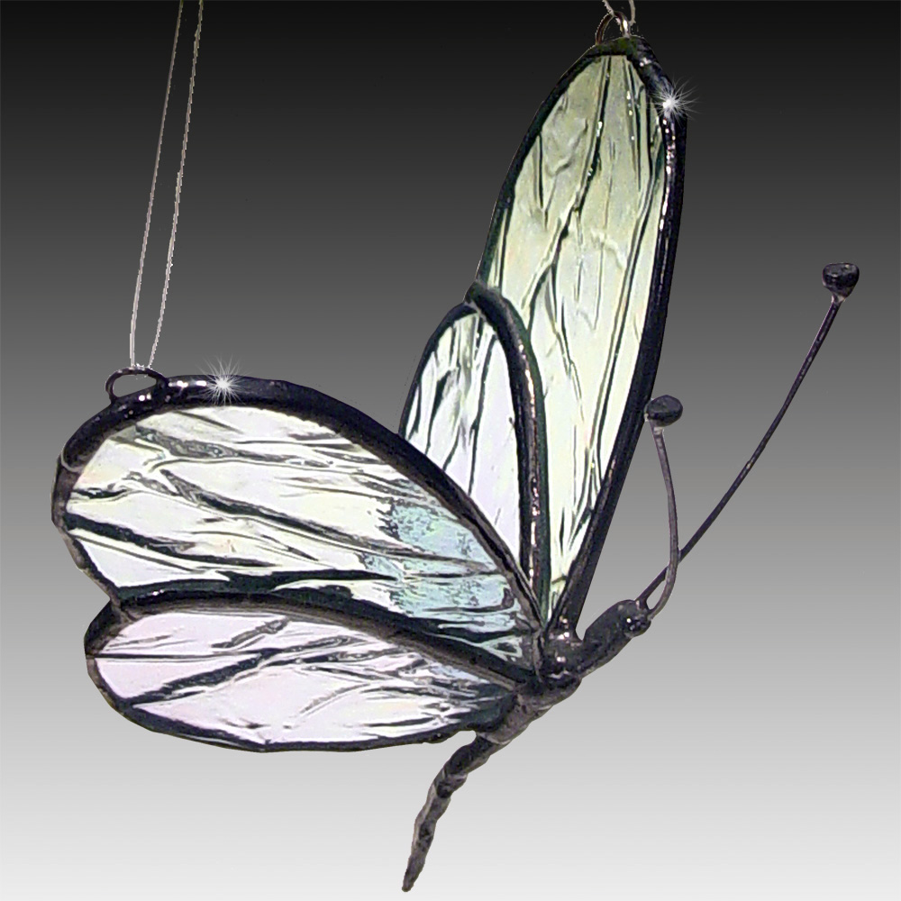 Set of Two Large Stained Glass Butterflies 3D Sun Catcher Bundle