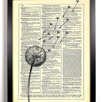 Image of Dandelion Wishes, Vintage Dictionary Print, 8 x 10