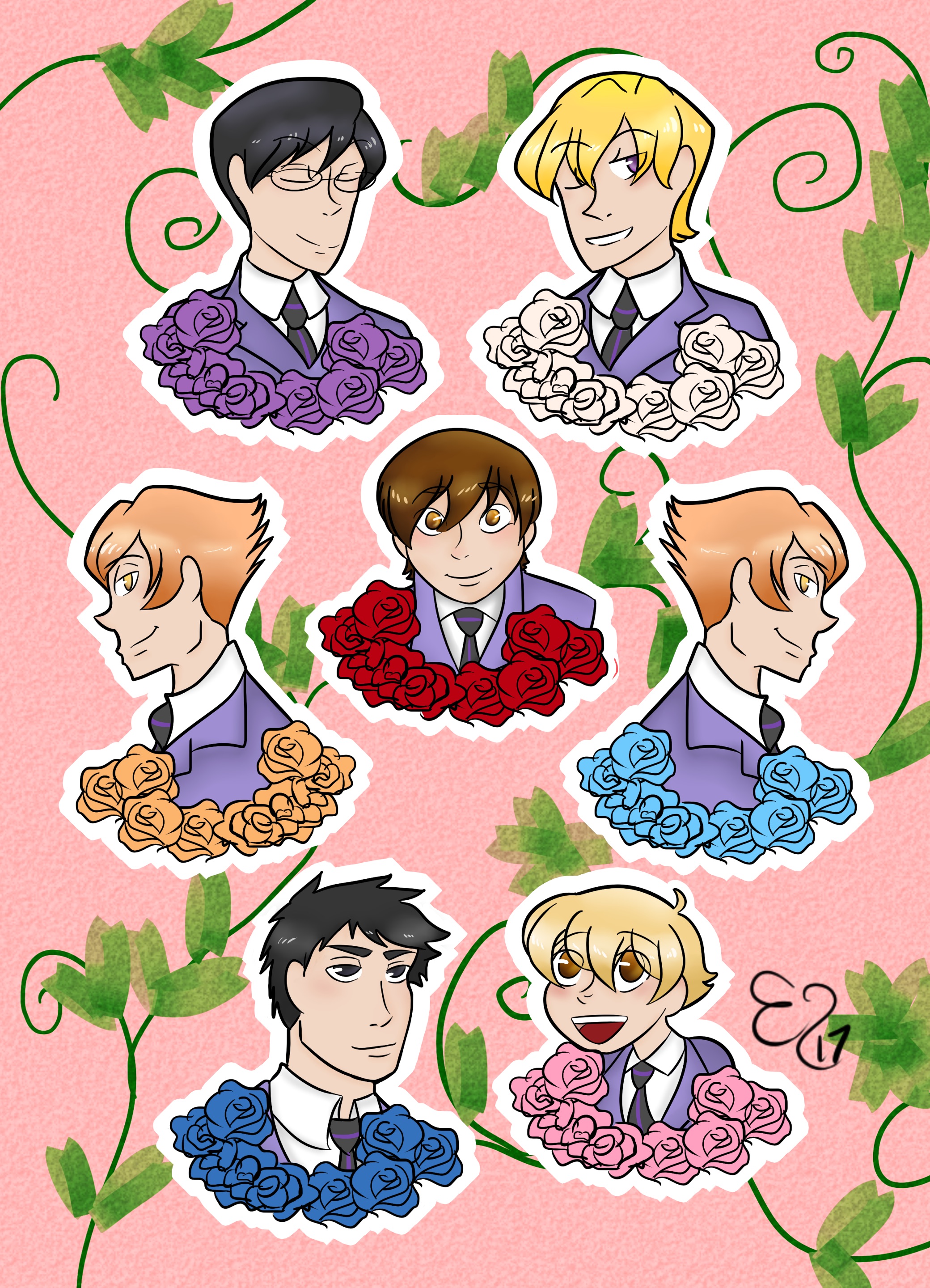 Ouran High School Host Club Sticker Sheet On Storenvy