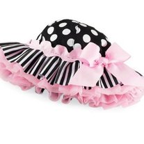 ON CLEARANCE SALE Doomagic Coordinating Black & White with Pink Accents Sun Shade Bonnet Fashion Hat