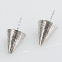 Silver Cone Spikes Earrings