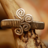 Solid Sterling Silver Wire Wrapped Adjustable Ring