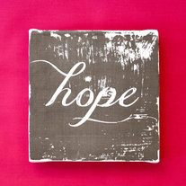 Subway Art Wall Hanging Canvas 6" x 6" - HOPE - Inspirational Art