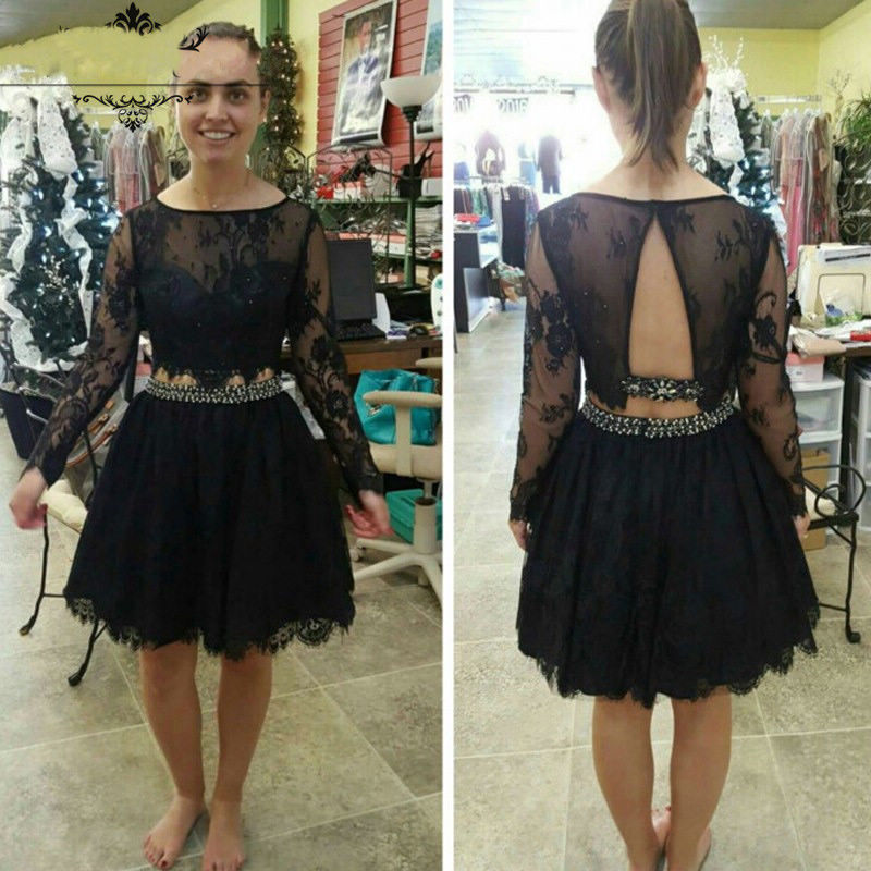 two piece little black dress