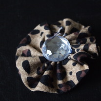 Leopard Fabric Flower Clip