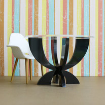 "XCurve" Dining / Kitchen Table, Modern Dollhouse Furniture