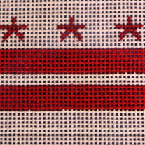 Washington, DC Flag Ornament Canvas on 18 Mesh