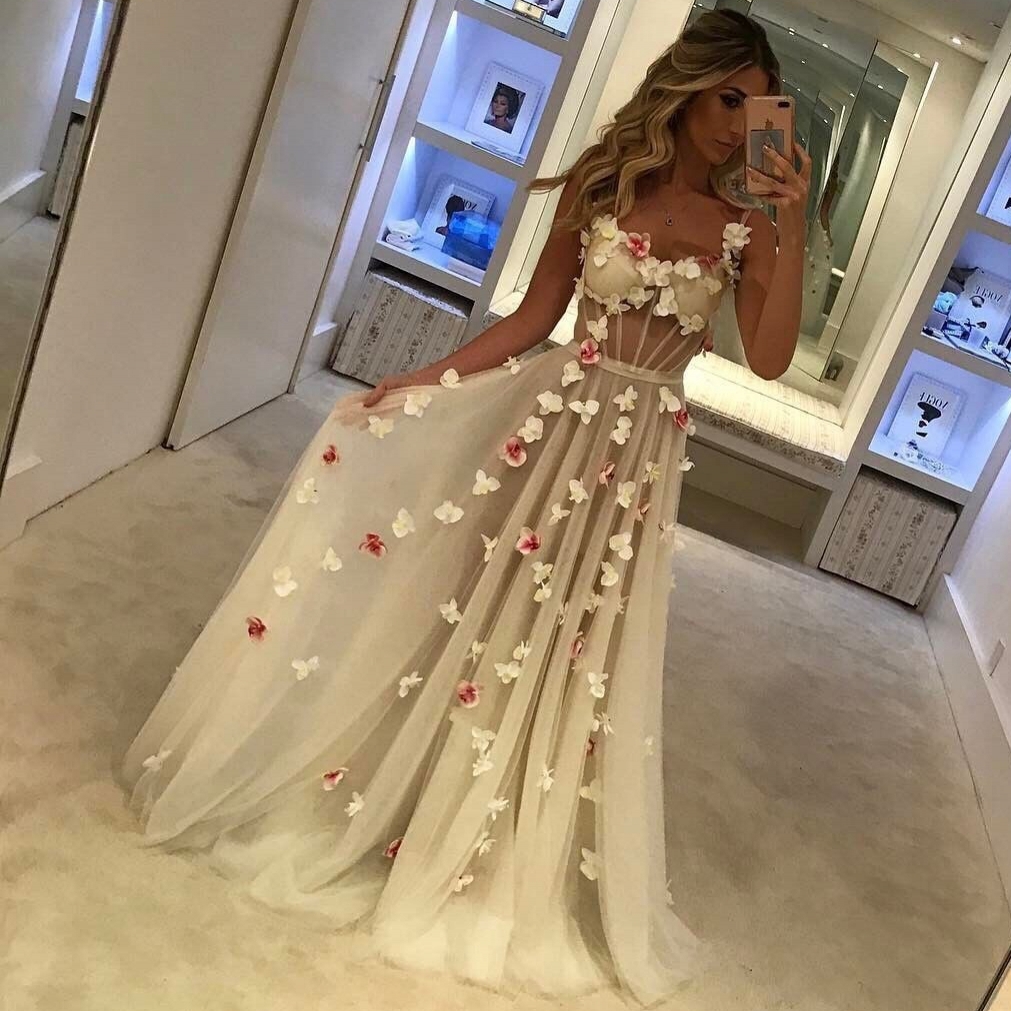 flower prom dresses