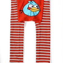 Red Stripe Pants with Blue Angry Bird Inspired Theme Boys Girls Diaper Cover  Legging Pant 