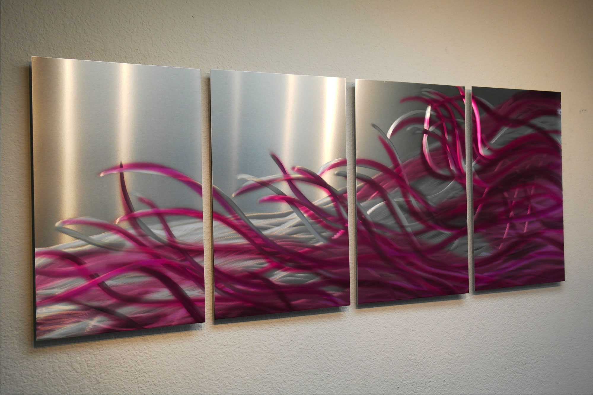 Resonance Pink Abstract Metal Wall Art Contemporary Modern Decor