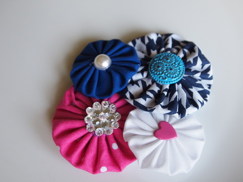 Pink and blue cluster with bling