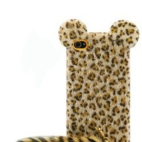 iphone 4G Design #696, Leopard Partten Plush Covered With Tail