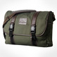 Waxed Canvas Messenger Bag for Laptop-Army Green - Thumbnail 1