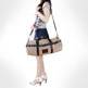 Women's Weekender Corduroy Carry-on Bag-Beige - Thumbnail 4