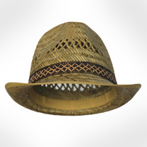Men's Rush Straw and Faux Snake Skin Band Trilby