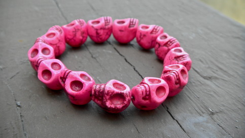 Small Pink Skull Bracelet