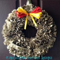 USMC Desert Cammie Wreath WITH Nametapes