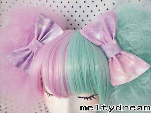 pastel galaxy twin bows