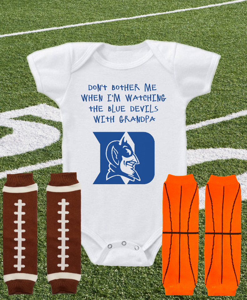 Duke Blue Devils Onesie Bodysuit Set Watching With Grandpa on Storenvy