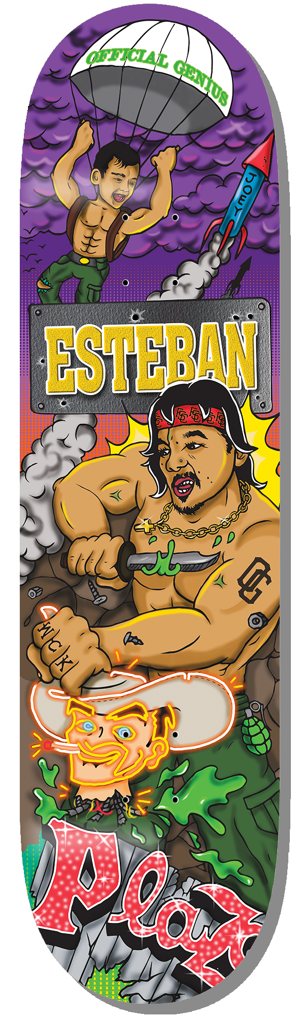 ESTEBAN DOWNTOWN DESTRUCTION SKATEBOARD DECK · OFFiCiAL GENiUS · Online Store Powered by