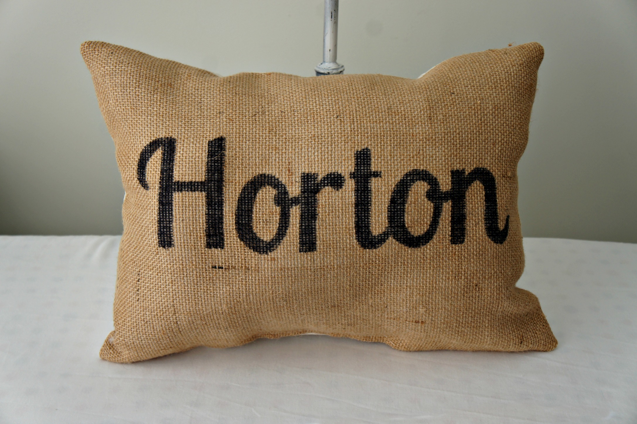 Personalized Burlap Pillow cover on Storenvy