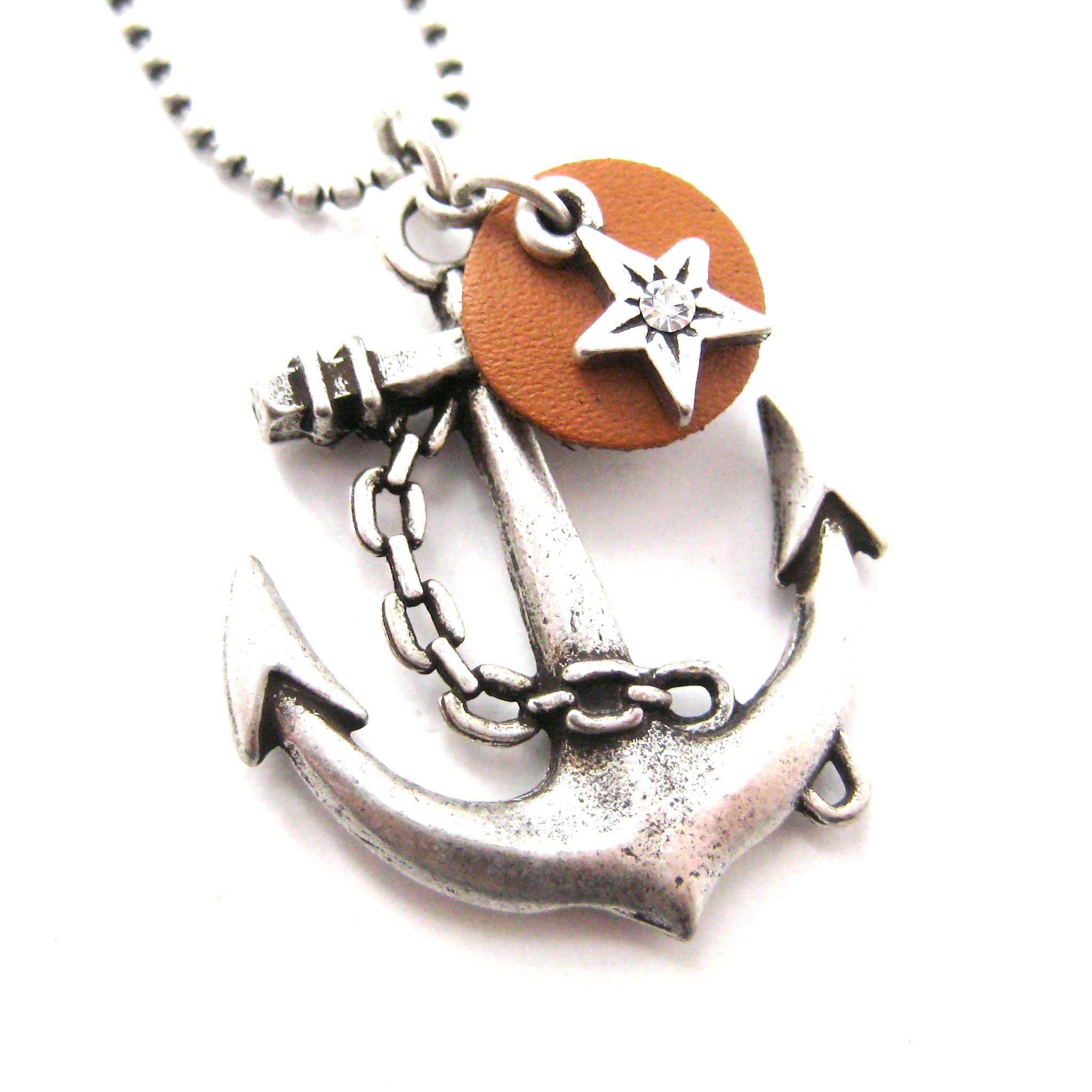 Nautical Anchor and Star Pendant Necklace in Silver · DOTOLY Animal