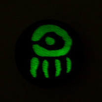 GLOW IN THE DARK "Doll Eye" Screen Printed Hemp Button! 1.5"