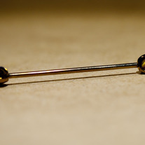 Industrial Barbell with Tiger's Eye
