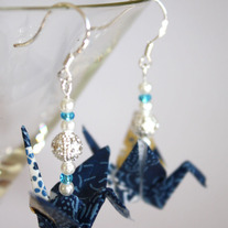 Origami Earrings - Blue