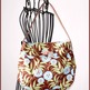 50s Inspired Hobo Bag without FLAP - Brown Vines - Thumbnail 2