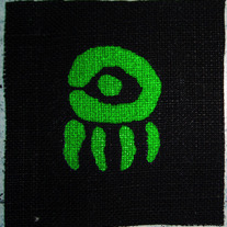 GLOW IN THE DARK "Doll Eye" Screen Printed Hemp Patch