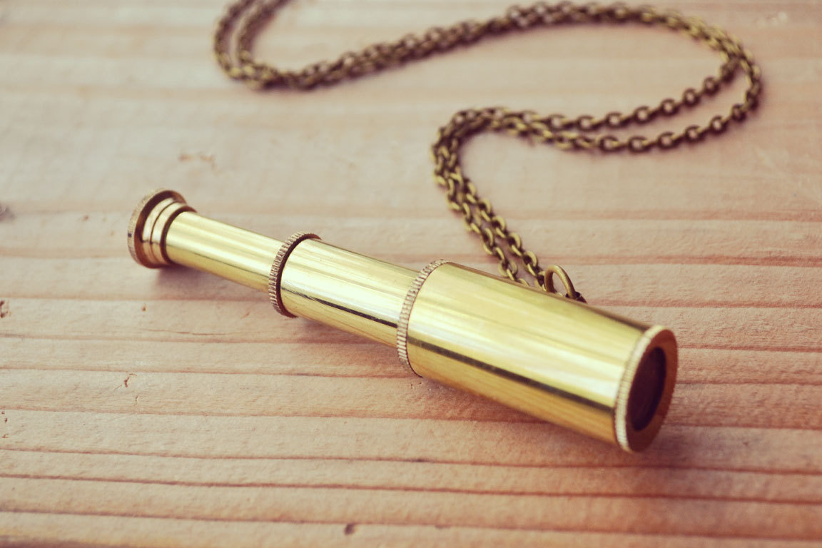 Searching for Stars Golden Telescope Necklace on Storenvy