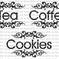 Vinyl Canister Labels Set of 4 Custom Wording