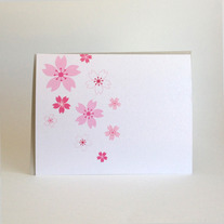 single sakura folded notecard